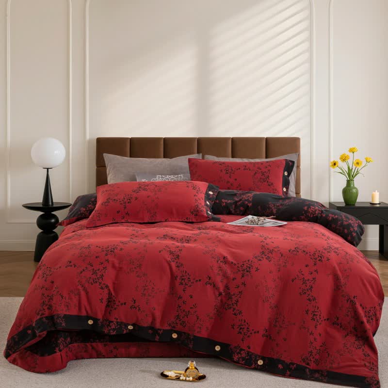 Country Leaf Cotton Gauze Bedding Set(4PCS) - image 15