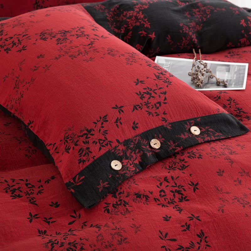 Country Leaf Cotton Gauze Bedding Set(4PCS) - image 19