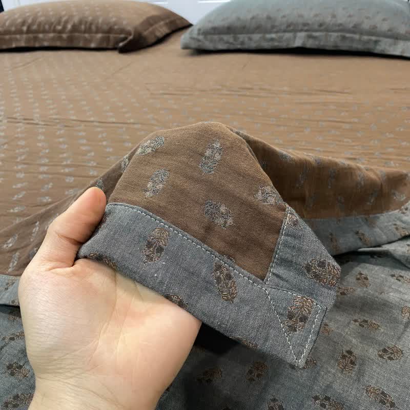 Retro Floral Cotton Reversible Sheet Bedspread - image 3