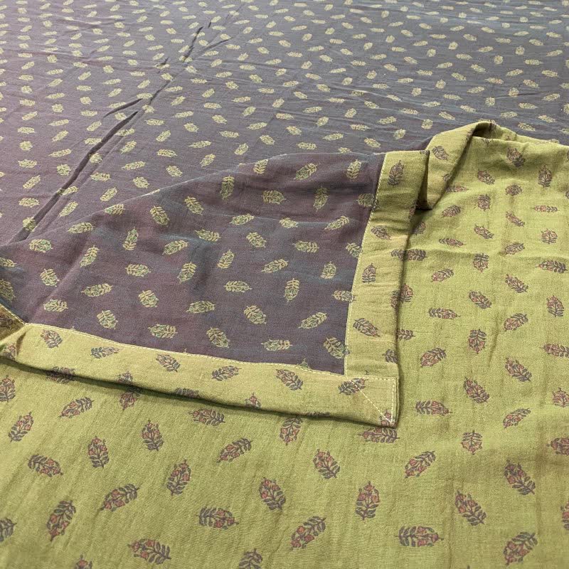 Retro Floral Cotton Reversible Sheet Bedspread - image 8