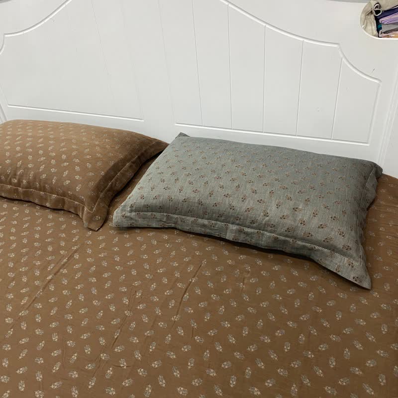 Retro Floral Cotton Reversible Sheet Bedspread - image 4