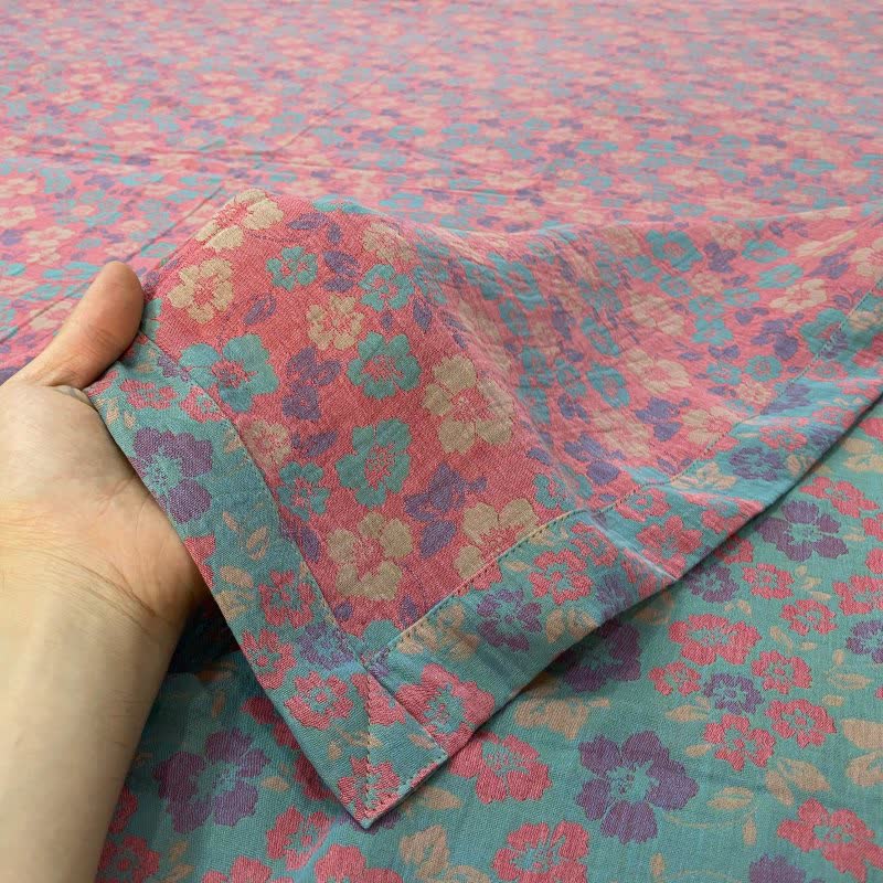 Pastoral Floral Cotton Reversible Sheet Bedspread - image 6