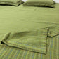 Green Gingham Cotton Reversible Sheet Bedspread - image 1