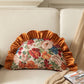 Country Style Floral Ruffled Throw Pillow - Orange - Pillow - 25" x 15" - image 8