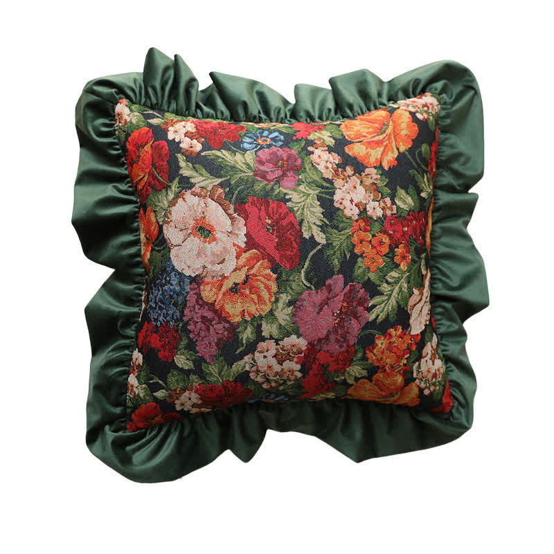 Country Style Floral Ruffled Throw Pillow - Green - Pillowcase - 19" x 19" - image 19