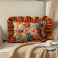 Country Style Floral Ruffled Throw Pillow - Orange - Pillowcase - 12" x 19" - image 7