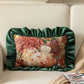 Oil Painting Peony Ruffled Throw Pillow - Green - Pillowcase - 12" x 19" - image 5