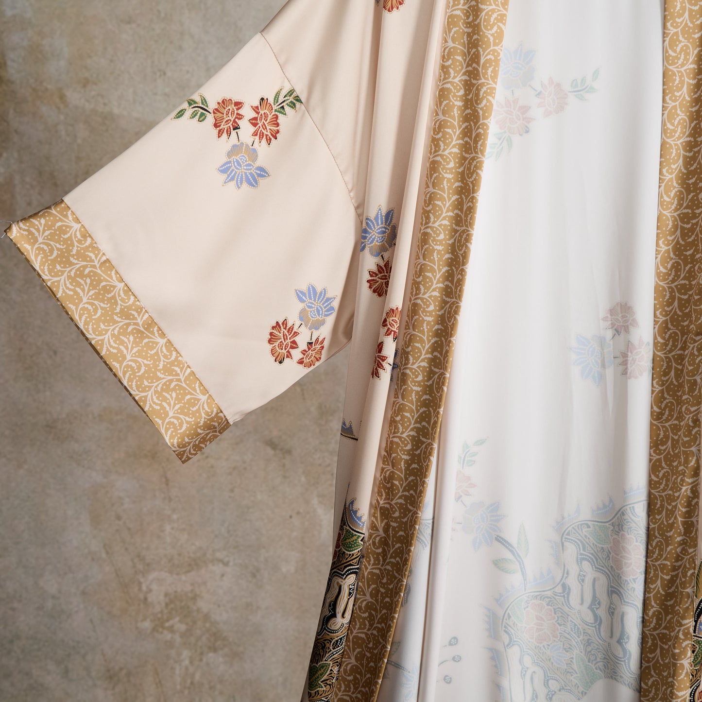 Sunshine Serenity Oriental Floral Bird Kimono Style Bathrobe - image 9