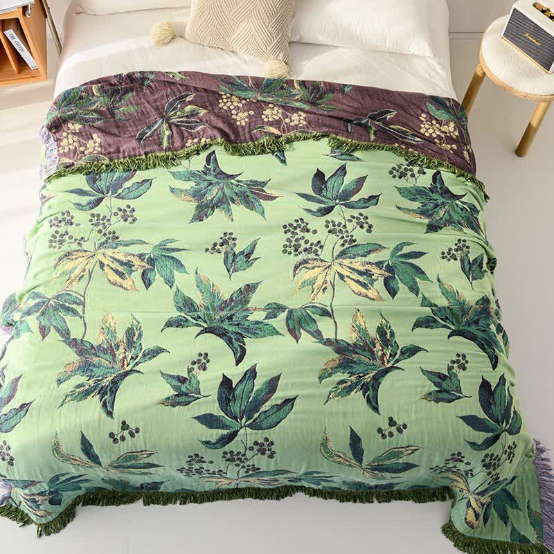 Botanical Leaf & Berry Cotton Gauze Blanket - image 2