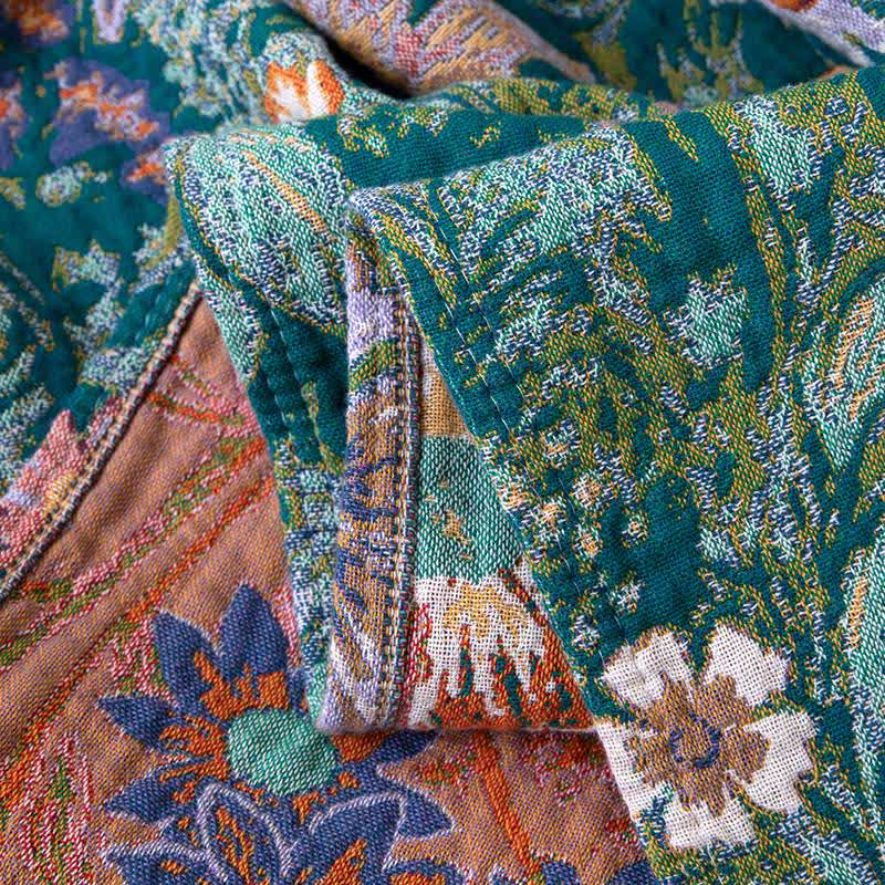 Flourishing Floral & Leaf Cotton Gauze Blanket - image 3