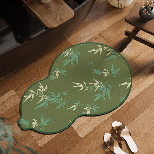 Gourd-Shaped Bamboo Leaf Bath Mat - Green - 31"x 47" - image 0