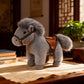 Realistic Stuffed Pony with Faux Leather Saddle - Gray - 2PCS - 12"H - image 10