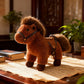 Realistic Stuffed Pony with Faux Leather Saddle - Brown - 2PCS - 12"H - image 7