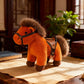 Realistic Stuffed Pony with Faux Leather Saddle - Orange - 2PCS - 12"H - image 8