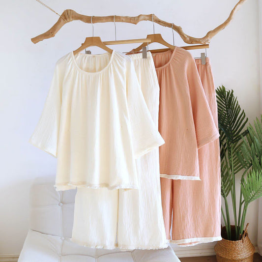 Minimalist Solid Color Cotton Loungewear Set - image 0