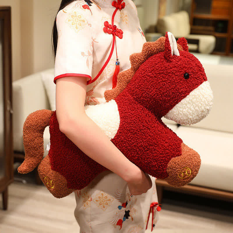 Festive Zodiac Stuffed Plush Horse Pillow - image 1