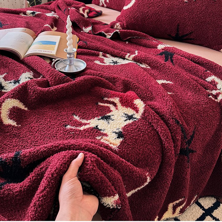 Festive Year of the Horse Knitted Throw Blanket - image 9