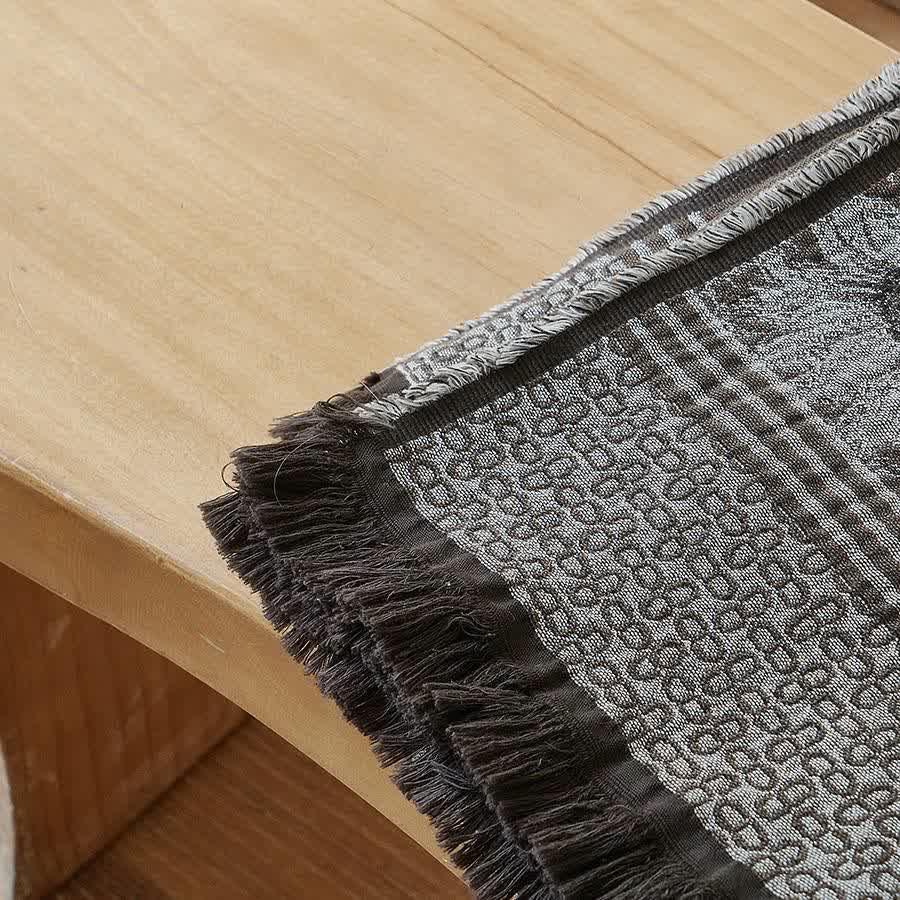 Vintage Sunflower Pure Cotton Tassel Blanket - image 6