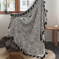Subtle Floral Jacquard Cotton Linen Blanket - image 1