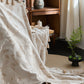 Floral Leaf Jacquard Cotton Linen Blanket - image 7