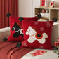 Festive Pony Print Square Throw Pillow Cover - 2PCS: Black Horse + White Horse - 19" x 19" - image 0