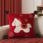 Festive Pony Print Square Throw Pillow Cover - 2PCS: White Horse - 19" x 19" - image 3