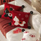 Festive Pony Print Square Throw Pillow Cover - image 1
