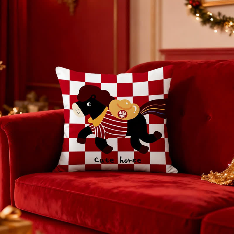 Cute Cartoon Pony Square Pillow Cover - image 5