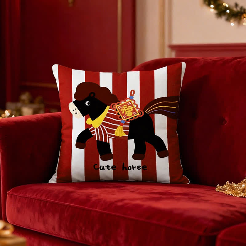 Cute Cartoon Pony Square Pillow Cover - image 4