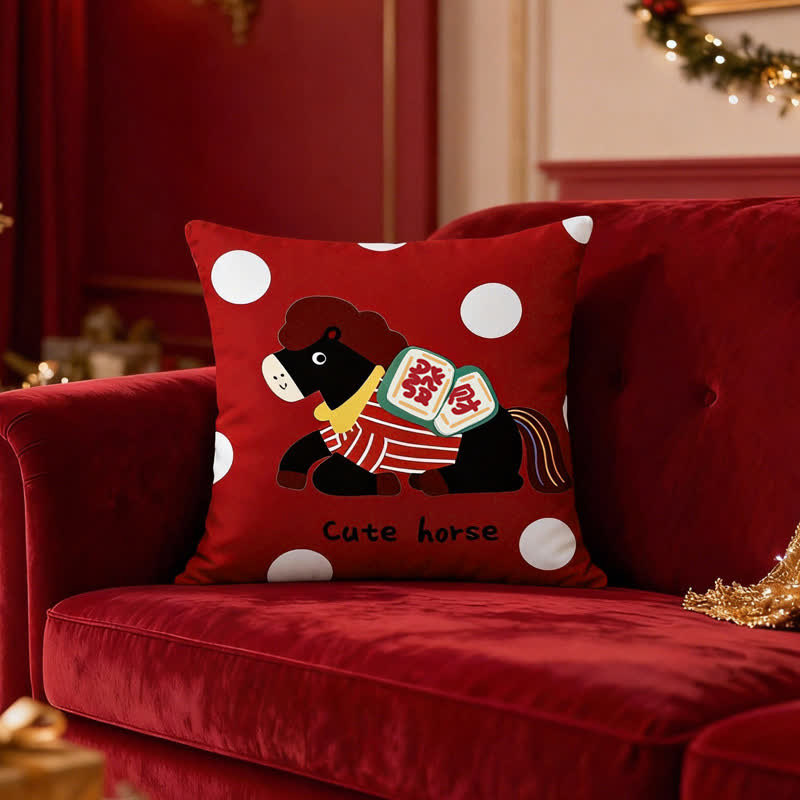 Cute Cartoon Pony Square Pillow Cover - image 6