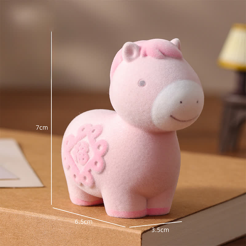 Flocked Pony Resin Decorative Ornament - Pink - 1PC - 1.38"W x 2.56"L x 2.75"H - image 7