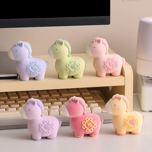 Flocked Pony Resin Decorative Ornament - image 1