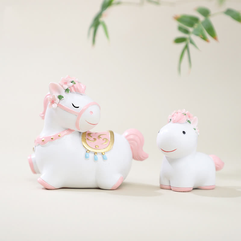 Cute Pony Resin Decorative Ornament - Pink - 2PCS - 1.85"W x 3.31"L x 2.83"H & 1.10"W x 2.36"L x 2.12"H - image 7