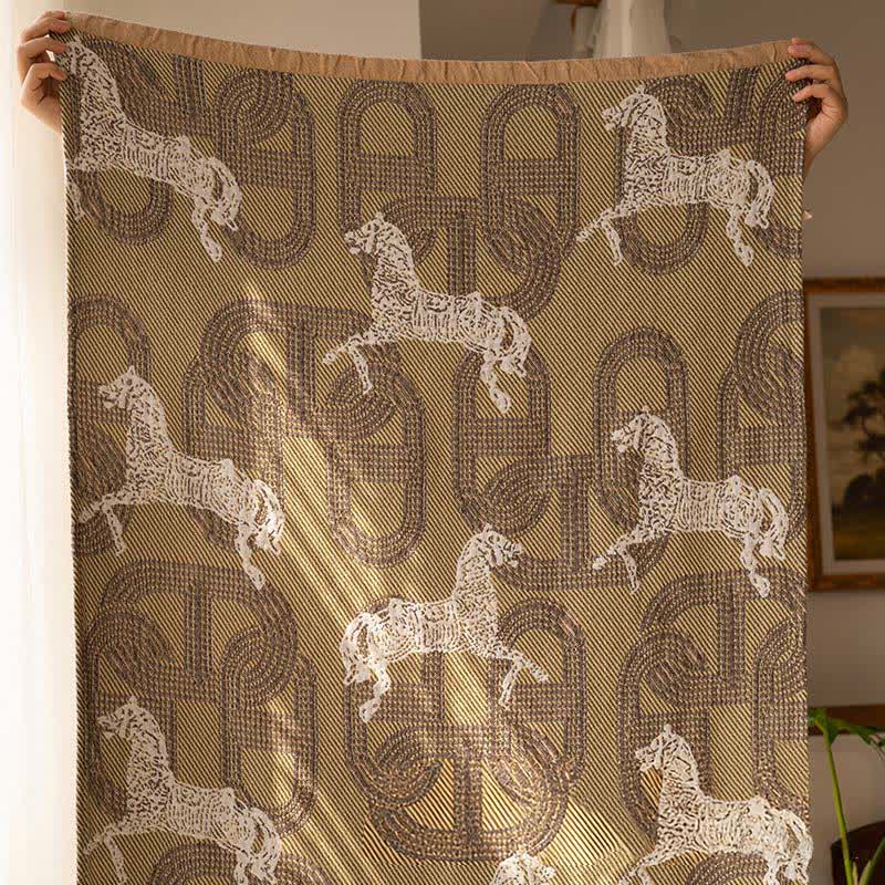 Horse & Geometric Pattern Cotton Bath Towel - image 6