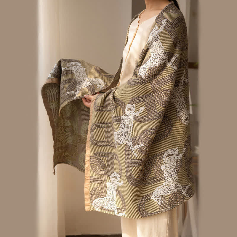 Horse & Geometric Pattern Cotton Bath Towel - image 1