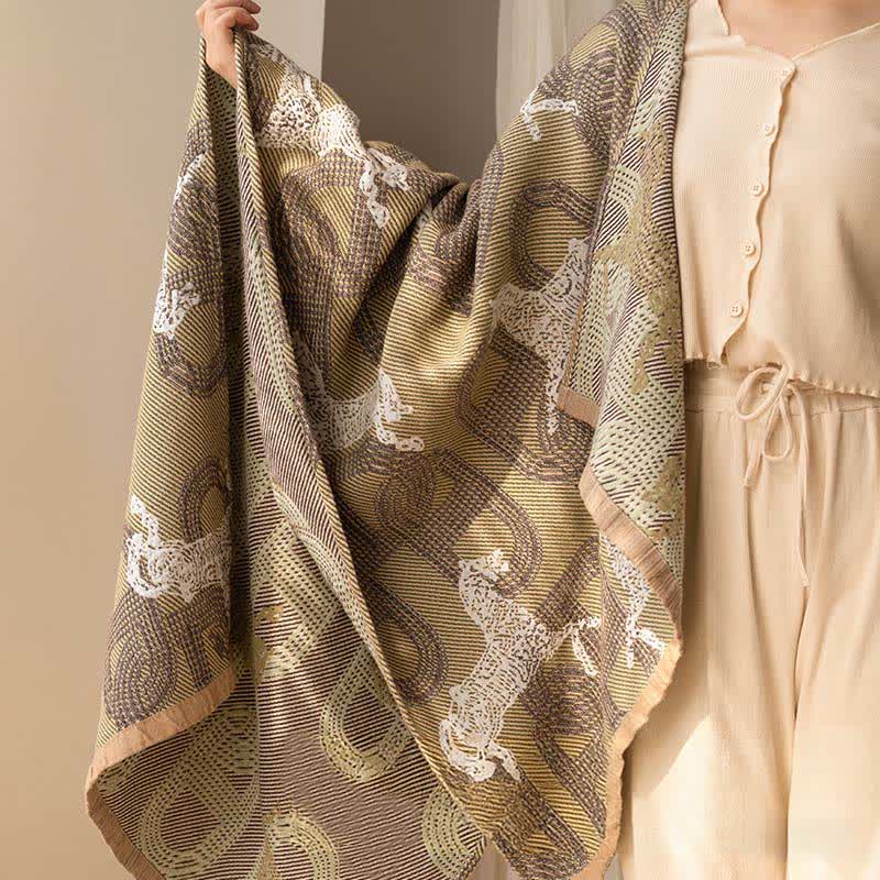 Horse & Geometric Pattern Cotton Bath Towel - image 7