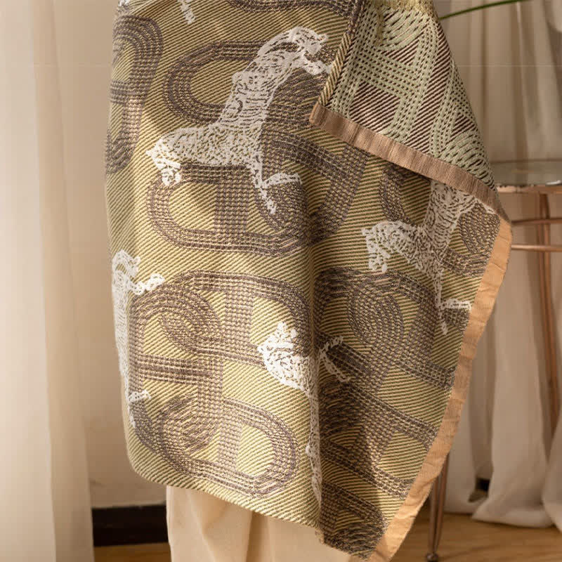 Horse & Geometric Pattern Cotton Bath Towel - image 8