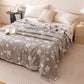 Elegant Floral Jacquard Cotton 3-Layer Gauze Quilt - Gray - Queen - image 3