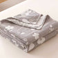 Elegant Floral Jacquard Cotton 3-Layer Gauze Quilt - image 5