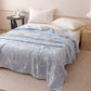 Elegant Floral Jacquard Cotton 3-Layer Gauze Quilt - Blue - Queen - image 6