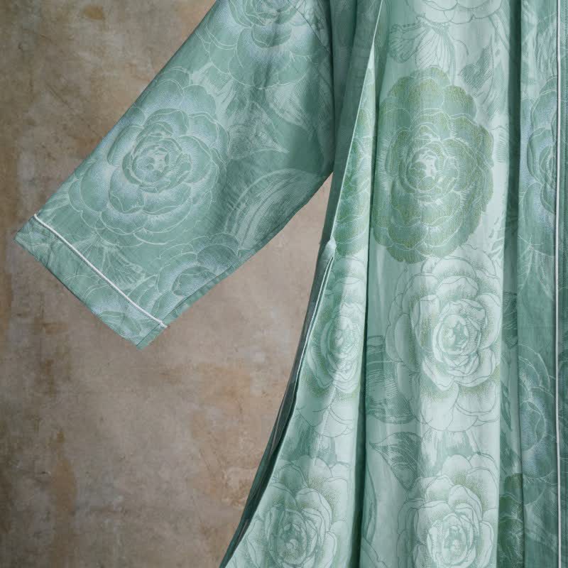 Luxurious Peony Pure Cotton Kimono Robe - image 4