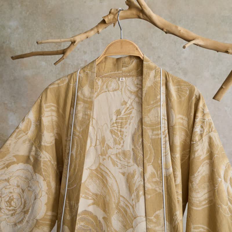 Luxurious Peony Pure Cotton Kimono Robe - image 16
