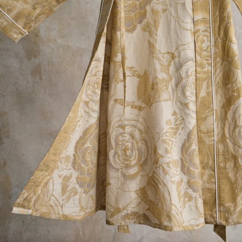 Luxurious Peony Pure Cotton Kimono Robe - image 18