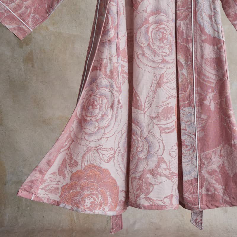 Luxurious Peony Pure Cotton Kimono Robe - image 11