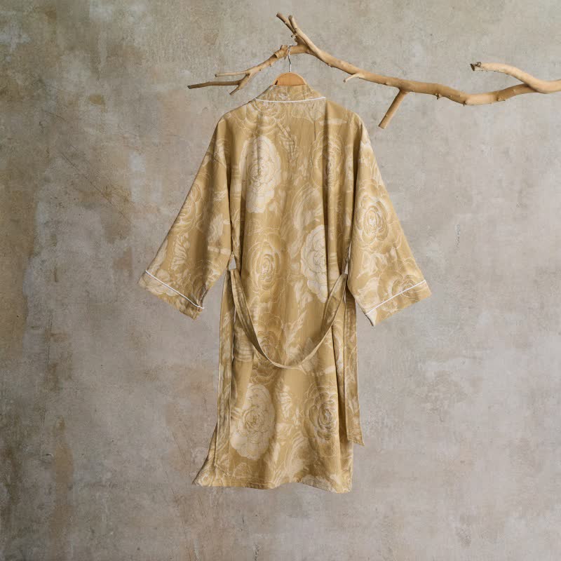 Luxurious Peony Pure Cotton Kimono Robe - image 15