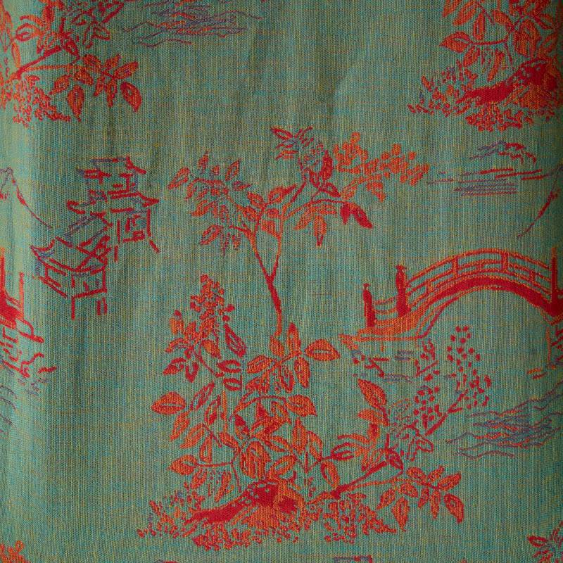 Oriental Bridge & Tree Cotton Kimono Robe - image 12