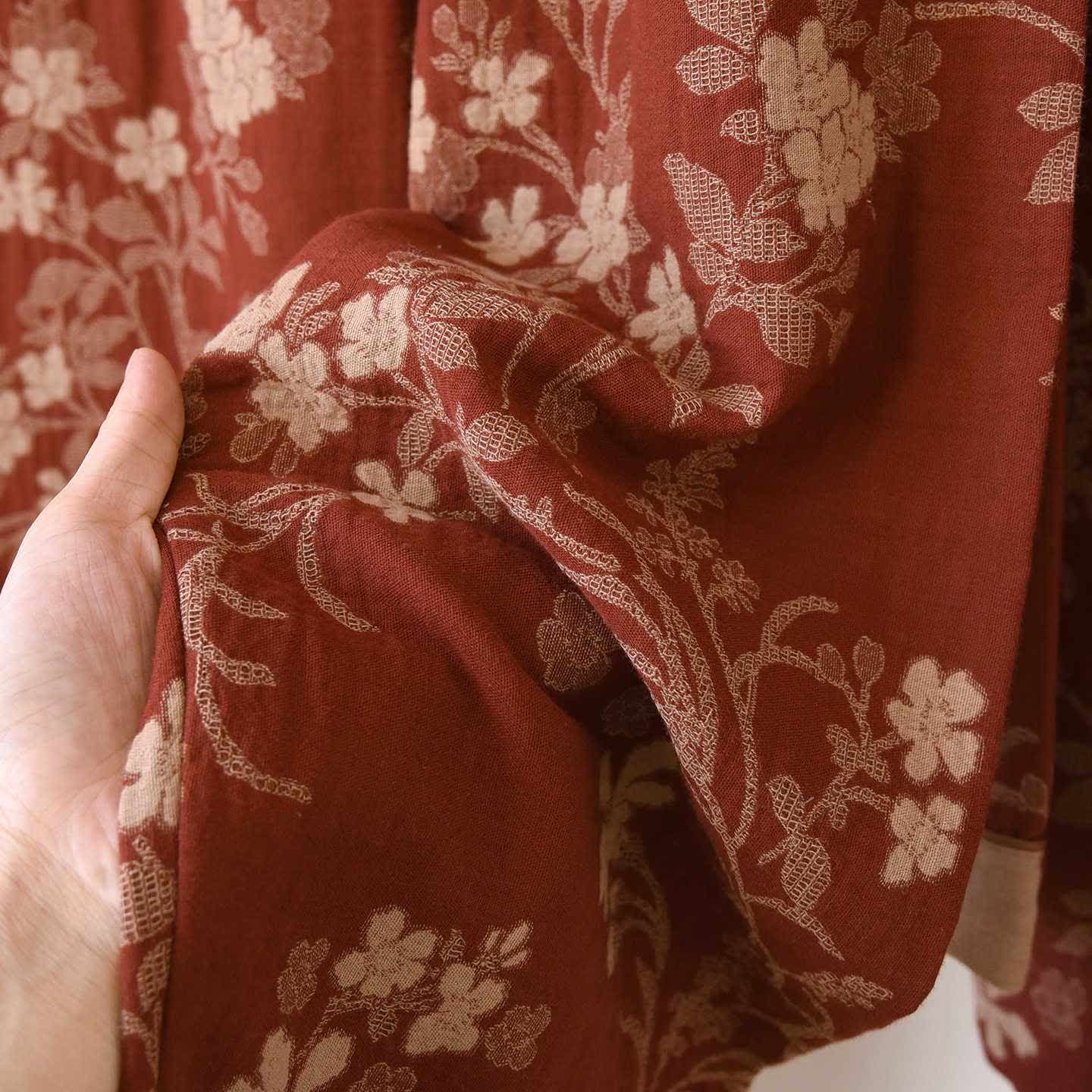 Plum Blossom Jacquard Cotton Gauze Pajamas - image 12