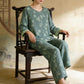 Green Bamboo Jacquard Cotton Gauze Pajamas - image 2