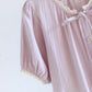 Solid Color Lace-trimmed Short Pajama Set - image 10