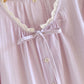 Solid Color Lace-trimmed Short Pajama Set - image 9